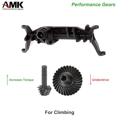 AMK 2 Sets Metal SCX10 III Bevel Gear, Ring Pinion Gear Set, 8T-24T 1/10 Capra Differential Axle Gears for RC Crawler Axial SCX10 Upgrades AR44 AR45 F9 (8T-24T) - size: 8T-24T