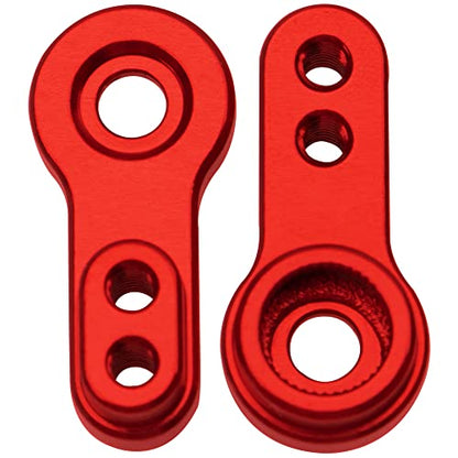 2Pcs ShareGoo Aluminum FCX24 Servo Arms RC Steering Servo Horn Compatible with FMS FCX24 1/24 RC Car (Red) - color: Red