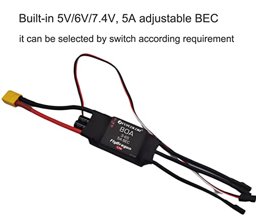 FLYCOLOR EDF 70mm 3400KV 4S RC Jet Airplane 12 Blades Ducted Fan with RC Brushless Motor with ESC 80A(3~6S) Balance Tested - size: 70MM EDF, style: With 80A ESC