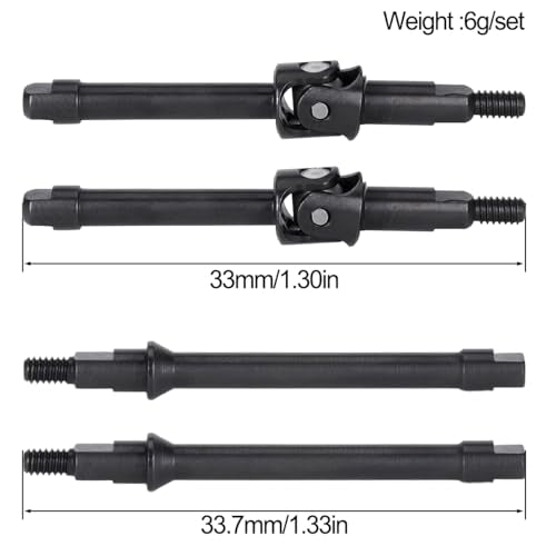 Steel Hardening CVD Drive Shafts for Axial SCX30 RC Cars, Upgrade Parts, Set of 4