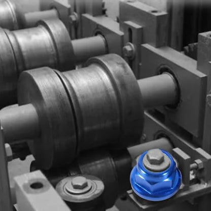 Insert Lock Nuts – Aluminum Alloy Hex Flanged Nylon Lock Nuts,Avoid Loosening Hardware Fasteners for RC Car Truck Crawler Wheels(M4,Black)(Blue-M3) - color: Blue-M3