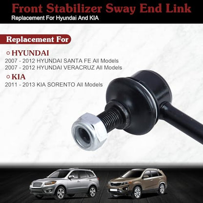 K750204 K750205 Sway Bar Link - Stop Clunking & Reduce Body Roll | Compatible with 2007-2012 Hyundai Veracruz Santa Fe 2011-2012 Kia Sorento - color: 1*K750204 1*K750205, size: Sway Bar Link