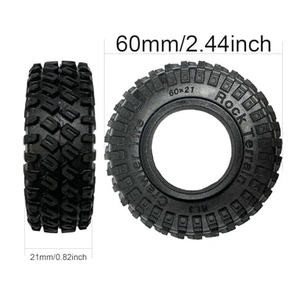 4PCS 1.3" Wheel Tires RC Mud Crawler Rock Terrain Rubber Tires with Foam Inserts for 1/18 1/24 Mini Crawler Car for TRX4M SCX24 Upgrade Parts(60 x 21mm) - color: 60x21mm