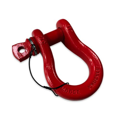 B'oh Spin Pin 3/4” Recovery Shackle | 10,000 lbs Capacity - High-Strength Carbon Steel with 7/8" Pin Recovery Gear Towing Accessories - Pin Style : Screw, Flame Red - color: Flame Red