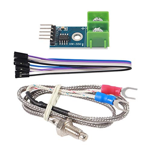 DC 3-5V MAX6675 Module + K Type Thermocouple Temperature Sensor Thermocouple Sensor Set M6 Screw Compatible with Raspberry Pi Arduino (6pcs)