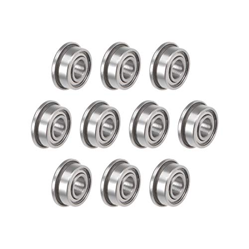 uxcell F683ZZ Flanged Ball Bearing 3x7x3mm Shielded Chrome Steel Flange Rip Bearings 10pcs - size: 3x7x3mm