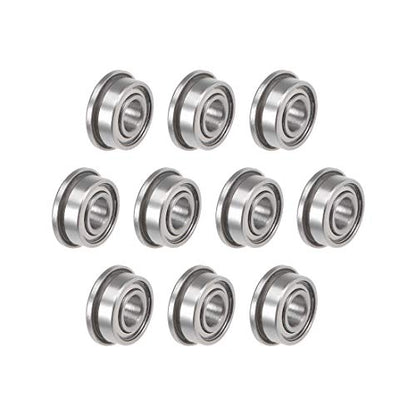 uxcell F683ZZ Flanged Ball Bearing 3x7x3mm Shielded Chrome Steel Flange Rip Bearings 10pcs - size: 3x7x3mm