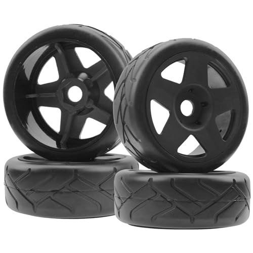 4Pack Vgoohobby 17mm RC Wheels and Tires 104mm 1/8 Off Road Buggy Rubber Street Tires Compatible with Arrma Typhon Talion 6S Redcat Tamiya HPI Losi Kyosho Hobao 1/8 RC Off Road Buggy (5 Spoke) - color: 5 Spoke
