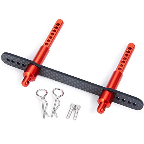 Que-T Metal Front Rear Body Mount for 1/10 Axial SCX10 II 90046 90047 (Red) - color: Red