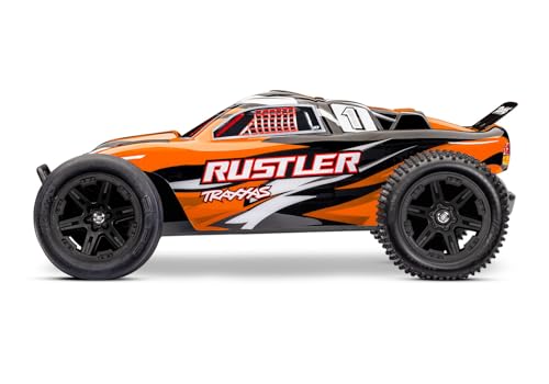 Traxxas Rustler 2WD XL-5 Stadium Truck with Battery and Charger (Orange) - color: Orange