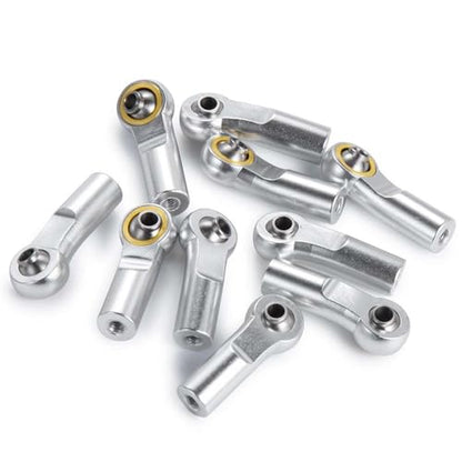 20pcs Aluminum Link Rod End Joint M3 Metal Ball End Head Holder Tie for 1/10 RC Axial SCX10 90046 (Silver)