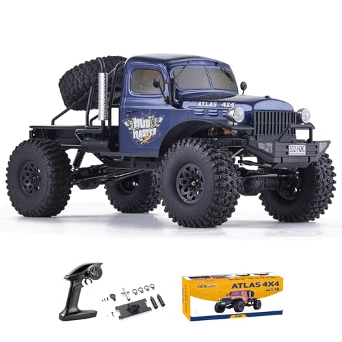 FCXㅤ RocHobby Atlas S 1/10 RC Crawler, 2.4Ghz RC Rock Truck Off Road, RC Car Indoor&Outdoor 2 in 1, RC Rock Crawler 4x4 Hobby Grade for Adults Need to Complete with Battery (Blue) - color: Blue