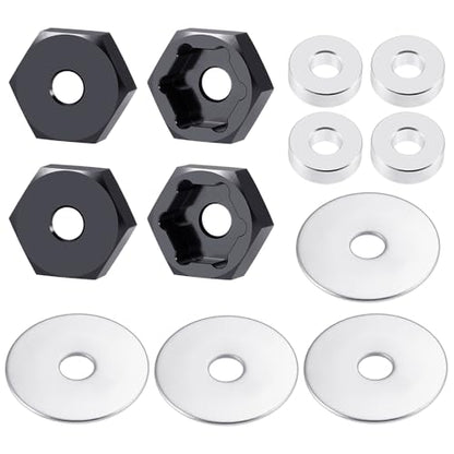 MORLORDY 4Pcs 12mm to 17mm CNC Wheel Hex Hub Adapter for 1/8 Typhon/Kraton/Outcast/Notorious RC Big Rock Crawler Off Road Monster Truck Upgrades Part