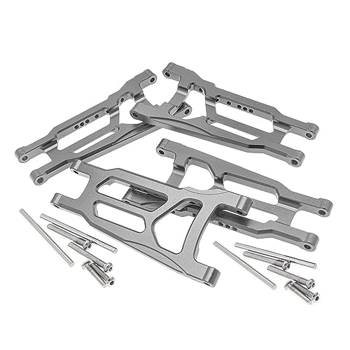 4-Pack Alloy Front&Rear Suspension Arms for Traxxas 1/10 4X4 Slash, Stampede, Rustler 4WD VXL-Replaces Part 3655 - color: Titanium