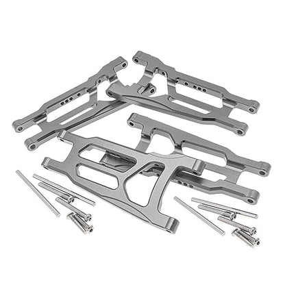 4-Pack Alloy Front&Rear Suspension Arms for Traxxas 1/10 4X4 Slash, Stampede, Rustler 4WD VXL-Replaces Part 3655 - color: Titanium