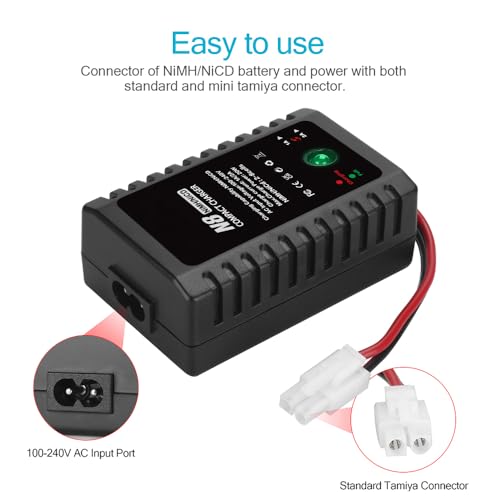 NiCD NiMH Battery Charger for 2-8S Battery Packs of Airsoft RC Car Drone | Fast RC NiCD NiMH Battery Chargers Compatible with Standard Tamiya/Mini Tamiya/Alligator Clips Connectors