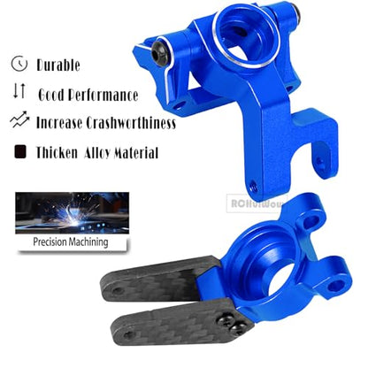 RC Alloy Aluminium Caster Block C Hub & Steering Blocks & Rear Stub Axle Carriers Upgrades Part for 1/10 Gorgon 2WD RTR Brushed Monster Truck(ARA3230T1),Navy Blue - color: Navy Blue(1set)