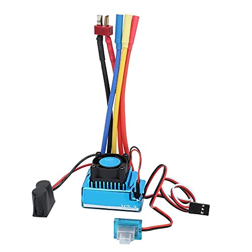 Brushless ESC, Water Proof Dustproof RC Car Speed Controller with Program Card Interface for 1/10 1/14 /16 Scale Remote Control Vehicles (45A)