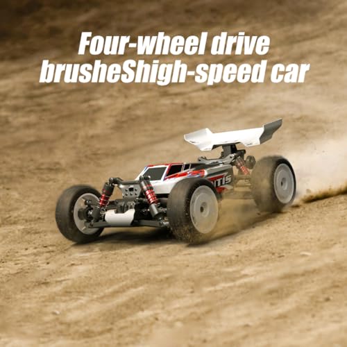 1/12 4x4 RC High Speed Car, 4WD Brushed Off-Road Monster Truck with Drift & Climbing Function, 2.4GHz Fast RC Cars for Adults (Red/1 Battery) - color: Red, size: 1 Battery