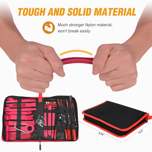 GOOACC 330Pcs Trim Removal Tool, Auto Push Pin Bumper Retainer Clip Set Fastener Terminal Remover Tool Adhesive Cable Clips Pry Kit Car Panel Radio Removal Auto Clip Pliers, Red - color: 330pcs Clips Removal Kit Red