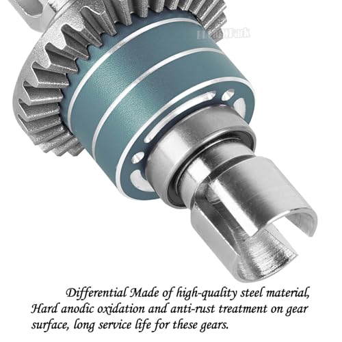RC Front Rear Differential & Input Gear Upgrades Part for 1/14 H14BM 14209 14210 14301 14303 1/16 H16BM H16PL H16GT H16DR 16207 16208 16209 16210,BRCatWPark Steel Front & Rear Diff Set,Titanium - color: Titanium - (Front Rear Differential & Input Gear)