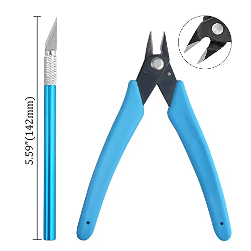 Professional 9 PCS Model Tools Kit Modeler Basic Tools Craft Set Hobby Building Tools Kit for Gundam Car Model Building Repairing and Fixing(B)