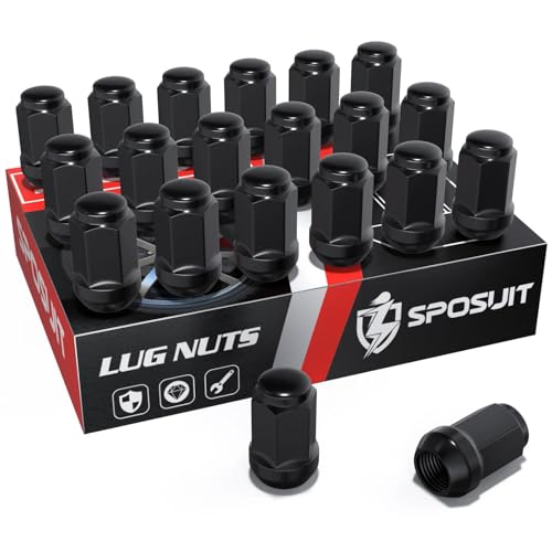Sposuit 7/16-20 Spline Lug Nuts - Replacement for 1953-1983 Chevy Corvette, 1967-1982 Camaro, 1964-1983 Malibu - Closed End Black Lug Nut(20 Pcs) - color: Black, size: 7/16-20, style: 20 Pcs HexDrive
