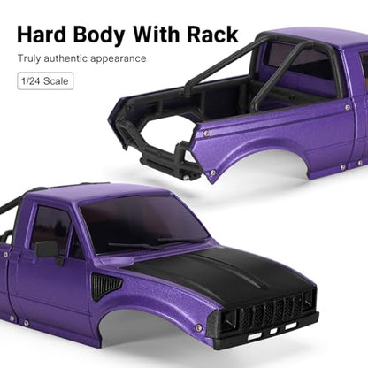 INJORA IR60-24 Body for SCX24 C10 Bronco Wrangler Basecamp 4Runner (Purple) - color: Purple
