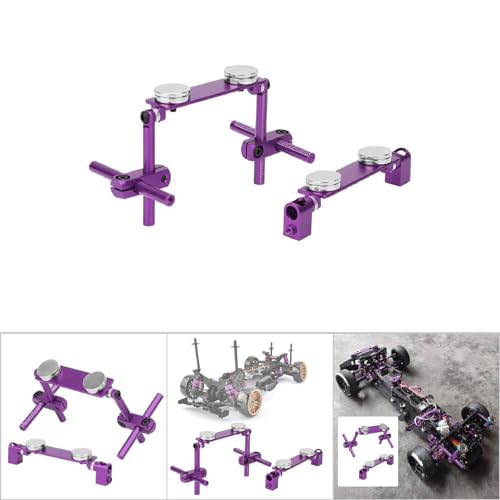 HERCHR RC Car Magnetic Body Post, Aluminum Alloy Magnetic Body Shell Mount Kit for 1/10 RC Racing Car - color: Purple