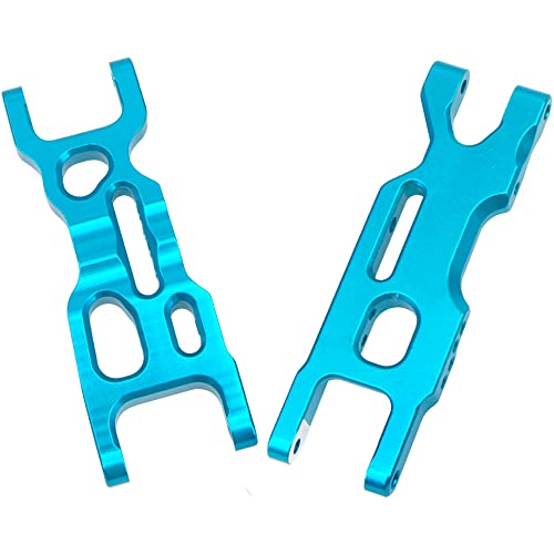 Metal Front & Rear Suspension Arms A-Arms Set Compatible with Losi 1/18 Mini-T 2.0 2WD Stadium RC Truck Hop-Up Parts (Blue) - color: Blue