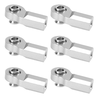 6Pcs Vgoohobby Metal M3 Tie Rod End Bend Ball Head Holder Link Compatible with Axial SCX10 Traxxas TRX4 Tamiya CC01 Axial SCX10 1/10 RC Car (Silver) - color: Silver