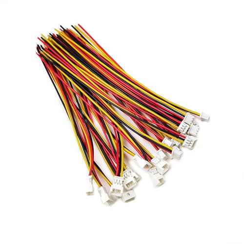 10 Pairs JST Connectors 1.25mm 3 Pin Micro Male and Female Connector Plug with 3.9inch(100mm) UL1571-26AWG Cable Wires Kit
