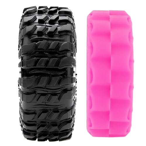 MEUS RACING 1.0" MS6 Super Bouncer Crawler Tires and Super Soft Silicone Rubber Inserts for TRX4M SCX24 FCX24 AX24 1/24 1/18 RC Crawler