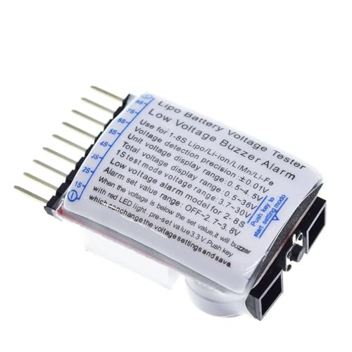 1-8S Lipo/Li-ion/Fe RC Helicopter Airplane Boat etc Battery Voltage 2 IN1 Tester Low Voltage Buzzer Alarm