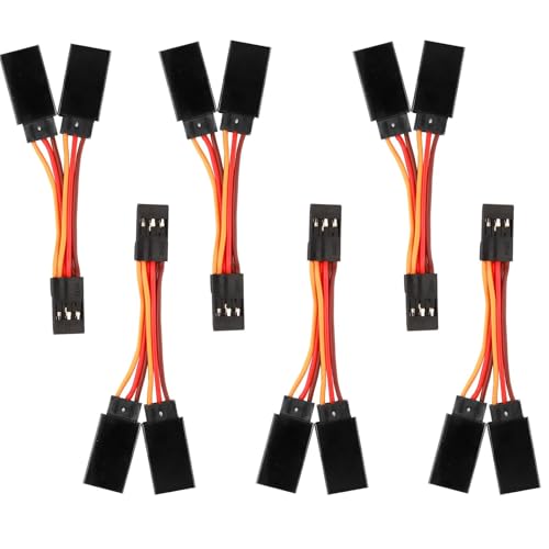 6 Pcs JR Futaba Style Servo 1 to 2 Y Harness Leads Wire Splitter Cable for RC Models Airplane 7CM