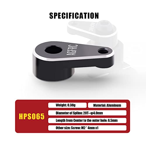 AGFRC 20T CNC Micro Metal Servo Horn for A06CLS V2 (HPS065) | Aluminum 20T Horn for A06CLS V2, Lightweight, Rigid, Includes Screw, Ideal for Mini-Z Cars