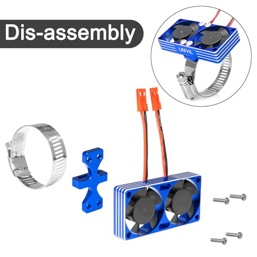 1/7 1/8 1/10 RC Cooling Fan Heat Sink with Adjustable Mount 35-43mm | for 1/7 1/8 1/10 RC Crawler Car 3660 3670 4074 4068 4274, 22000 RPM - style: Blue 30*30mm