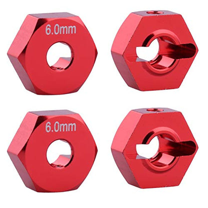 HobbyPark 14mm Aluminum Wheel Hex Parts for Arrma 1/10 Granite 4X4, Big Rock, Senton, Replacement of AR310871 (Red) - color: Red