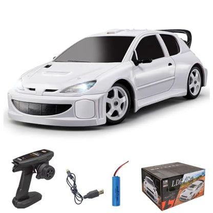 LD2802 1/28 RC Drift Car, Full Proportional 4WD Remote Control Racing Vehicle, High Speed Electric Car for Adults, Mini Hobby Grade Model Gift (White) - color: White (Ld2802)