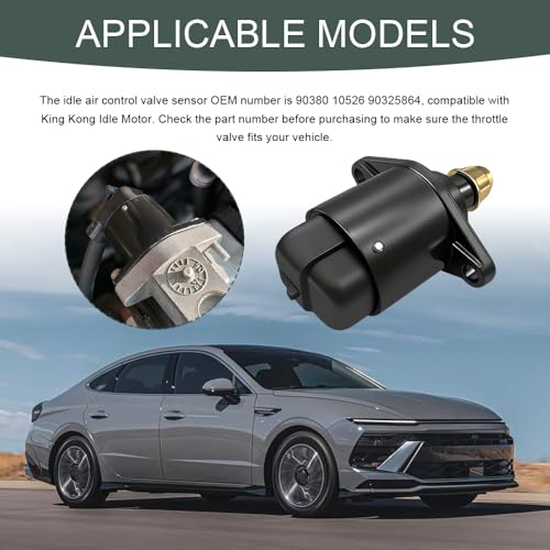 Car Idle Speed Control Valve, Throttle Stepper Motor, Auto Fuel Injection Idle Air Control Valve for Stable Engine Operation, Modified Repair Accessories, Replaces OEM# 90380 10526 90325864