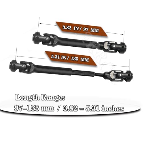 2pcs RC Drive Shaft 97-137mm for 1/10 SCX10，SCX10-II RTR,（97-137mm） - size: (3) 97-135 MM