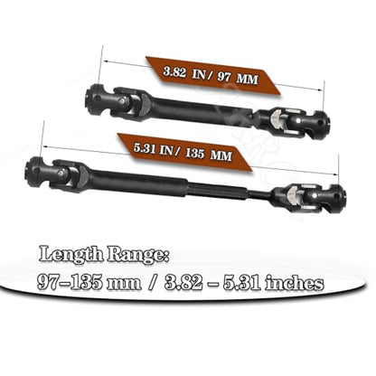 2pcs RC Drive Shaft 97-137mm for 1/10 SCX10，SCX10-II RTR,（97-137mm） - size: (3) 97-135 MM