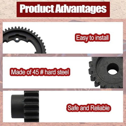 50T M1.0 Spur Gear+18T Pinion Gear Fits for Traxxas 1/10 Maxx 1/5 X-Maxx | Hot Racing Hardened Steel Spur Gear RC Cars Spare Parts Fits Traxxas 1/10 E-REVO 2.0 VXL 1/7 XO-1