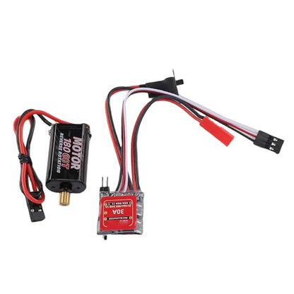 SUNGOOYUE Brushed ESC 30A Electric Speed Controller with Brake for 1/16 1/18 RC Cars, Metal Compact Design, Compatible with 2S Lipo N20 030 050 130 180 Motors DIY Mini RC Vehicles (60T)