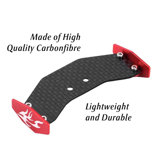 GLOBACT RC Tail Wing Carbon Fiber for Losi 1/24 Micro-B 2WD Buggy (Red) - color: Red