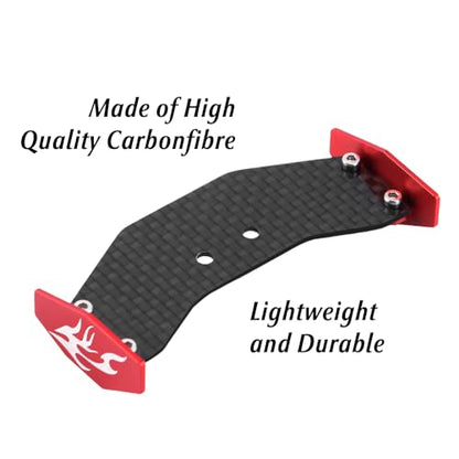 GLOBACT RC Tail Wing Carbon Fiber for Losi 1/24 Micro-B 2WD Buggy (Red) - color: Red