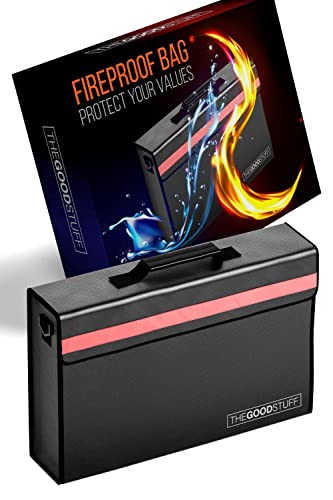 The Good Stuff Fireproof Document Box for Legal Documents, Passports, Cash, and Contracts, 5" x 11" 3.5" / 2000℉ Protect Your Notebooks, Binders, Folders, and Contracts - style: Messenger Bag