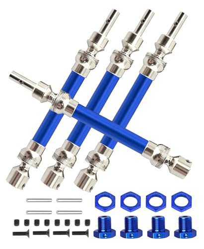 Rc Drive Shaft CVD Upgrades for 1/8 Typhon 4x4 3s Blx,1/8 Typhon 550 Mega 4x4,4pcs Front Rear Axles Upgrades Part,Harden Metal Steel #45 Driveshaft Hop ups, (More Powerful) Navy Blue - color: Navy Blue - Harden Steel #45