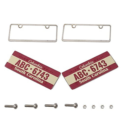 2PCS HIRCQOO Metal RC Car License Plate Decorations Accessories Compatible with Traxxas TRX-4 Tamiya CC01 Axial SCX10 D90 1/10 RC Crawler Car (ABC6743) - style: ABC6743