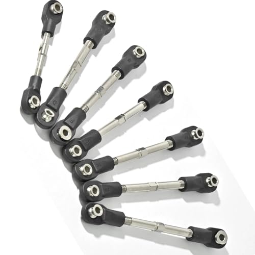 7Pcs Steel Toe Links Kit for Traxxas 1/10 Drag Slash Chevrolet C10 Ford Mustang Bandit XL-5, Replaces 2445, Adjustable Turnbuckles